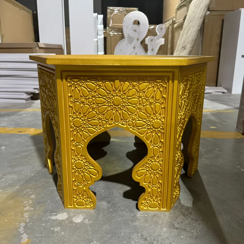 Indian Wedding Supply - Indian Style Floral Pattern Gold Table
