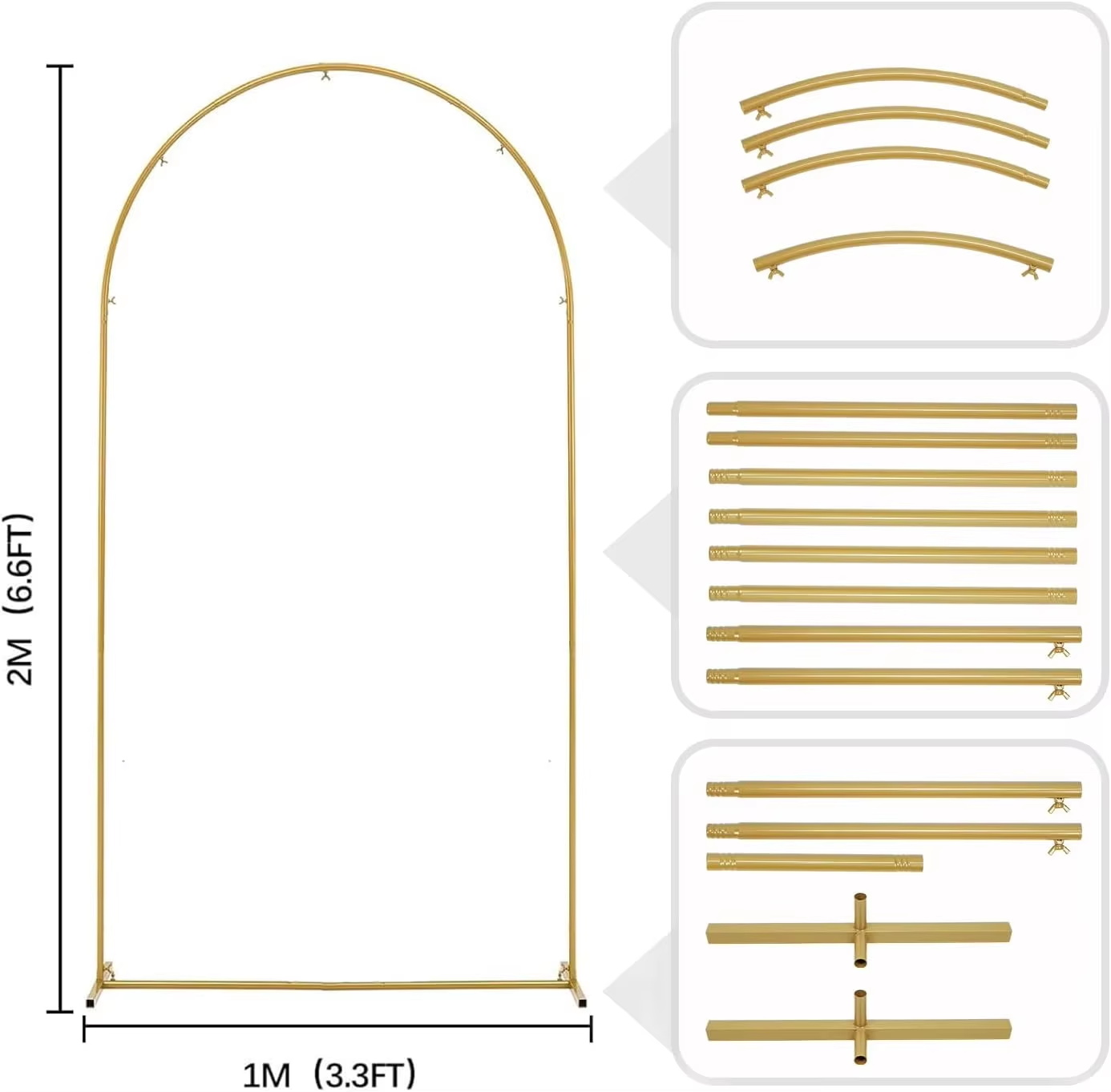 Metal Gold Wedding Arch Stand  - Wedding Support 评论和价格
